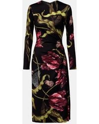 Erdem - Floral Jersey Midi Dress - Lyst