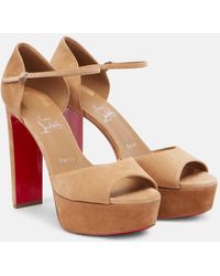 Christian Louboutin - Sandaloo 130 Suede Platform Sandals - Lyst