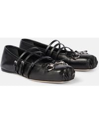 Gucci - Horsebit Leather Flat - Lyst