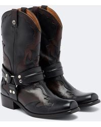 Versace - Sylvester Leather Cowboy Boots - Lyst