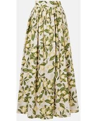 Adriana Degreas - Printed Cotton-Blend Maxi Skirt - Lyst