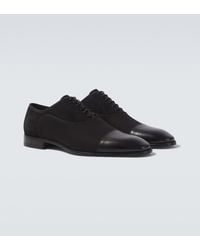Christian Louboutin - Greggory Leather-Trimmed Oxford Shoes - Lyst