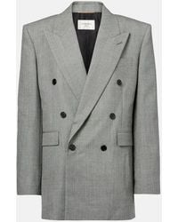 Saint Laurent - Double-Breasted Wool Twill Blazer - Lyst