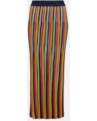 Zimmermann - Alight Striped Metallic Knit Midi Skirt - Lyst
