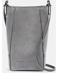 Brunello Cucinelli - Monili Suede Crossbody Bag - Lyst