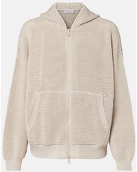Brunello Cucinelli - Sudadera Con Capucha En Mezcla De Algodon Y Cremallera - Lyst