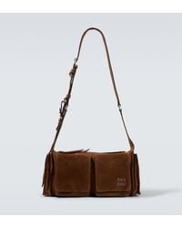 Miu Miu - Utilitaire Suede Shoulder Bag - Lyst