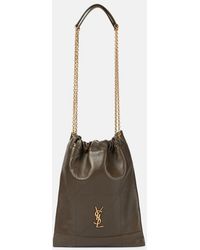 Saint Laurent - Jamie Pochon Leather Bucket Bag - Lyst