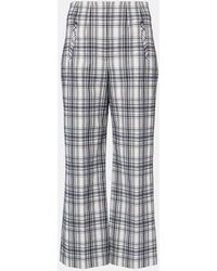 Veronica Beard - Dova Plaid Cotton-Blend Wide-Leg Pants - Lyst