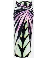 Roberto Cavalli - Gathered Printed Midi Skirt - Lyst