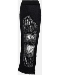 Rick Owens - Distressed Mohair-Blend Maxi Skirt - Lyst