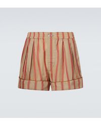 Saint Laurent - Striped Twill Shorts - Lyst