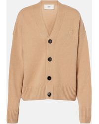 Ami Paris - Ami De Cour Wool And Cashmere Cardigan - Lyst