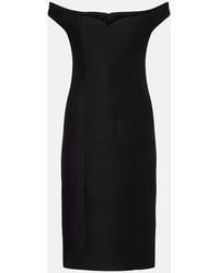 Calvin Klein - Bonny Wool And Linen-Blend Midi Dress - Lyst