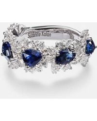 Suzanne Kalan - 18Kt Ring With Sapphires And Diamonds - Lyst