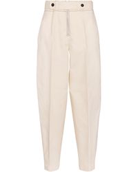 Damen Bekleidung Hosen und Chinos Hose mit gerader Passform Jil Sander Baumwolle High-Rise-Hose aus Baumwolle in Natur 