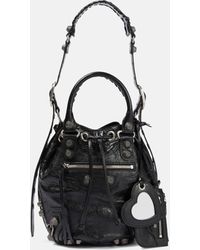 Balenciaga - Black Nappa Leather Le Cagole S Bucket Bag - Lyst
