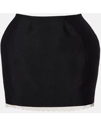 Magda Butrym - Lace-Trimmed Wool And Mohair Miniskirt - Lyst