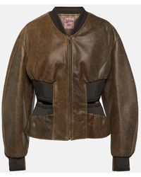 Jean Paul Gaultier - X Knwls Cutout Leather Bomber Jacket - Lyst