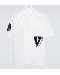 Valentino - Camicia da bowling in cotone con ricamo - Lyst