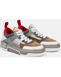 Christian Louboutin - Astroloubi Grey Suede Sneakers - Lyst