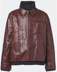 Sacai - Layered Leather Down Jacket - Lyst