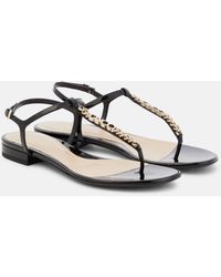 Gucci - Signoria Patent Leather Thong Sandals - Lyst