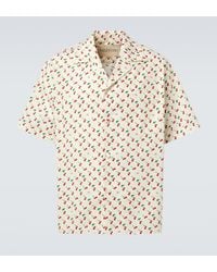Valentino - Cherryfic Cotton Poplin Bowling Shirt - Lyst