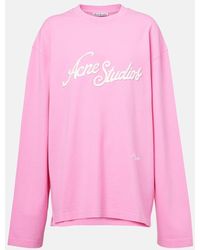Acne Studios - Logo Embroidered Cotton Jersey T-Shirt - Lyst