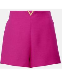 Valentino - Vgold Crepe Couture Shorts - Lyst