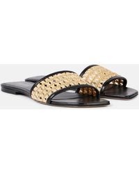 Paris Texas - Ava 50 Leather-Trimmed Mules - Lyst