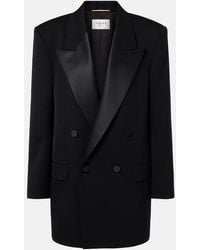 Saint Laurent - Double-Breasted Oversized Wool Blazer - Lyst