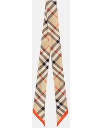 Burberry - Panuelo De Sarga De Seda Con Check - Lyst