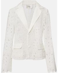 FRAME - Paisley Broderie Anglaise Cotton Blazer - Lyst