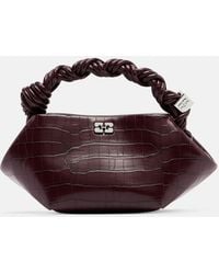 Ganni - Bou Mini Croc-Effect Leather Top-Handle Bag - Lyst