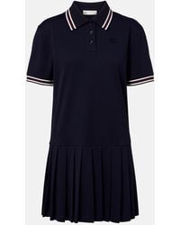 Tory Burch - Striped Pleated Polo Dress - Lyst