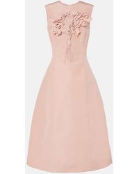 Oscar de la Renta - Bouquet Embroidered Silk Cocktail Dress - Lyst