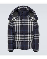 Burberry - Check Puffer Jacket - Lyst