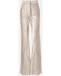 Rick Owens - Satin Flared Pants - Lyst