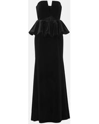 Self-Portrait - Vestido Bustier De Fiesta De Terciopelo - Lyst