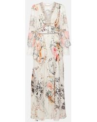 CAMILLA - Floral Linen And Silk Maxi Dress - Lyst