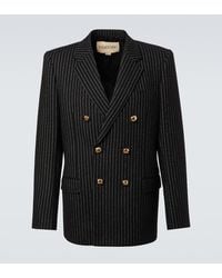 Valentino - Chalk Stripe Wool And Silk Blazer - Lyst