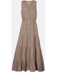 Heidi Klein - Zakynthos Tiered Linen Midi Dress - Lyst