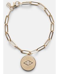 Sydney Evan - Evil Eye Coin 14Kt Chain Bracelet - Lyst