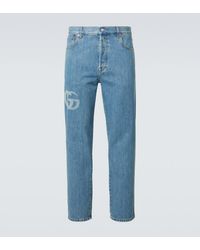 Gucci - Mid-Rise Slim Jeans Double G - Lyst
