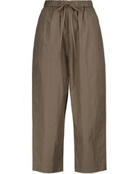Co. Essentials Tton-blend Cropped Trousers - Brown