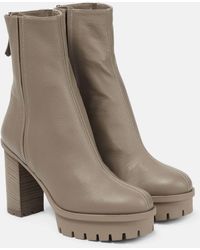 Aquazzura - Francoise Leather Ankle Boots - Lyst