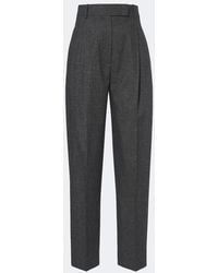 Rohe - Daria Pleated Wool-Blend Straight Pants - Lyst
