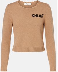 Chloé - Logo Wool And Cashmere Sweater - Lyst