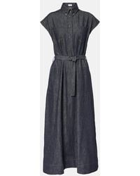 Brunello Cucinelli - Denim Chemisier Long Dress - Lyst
